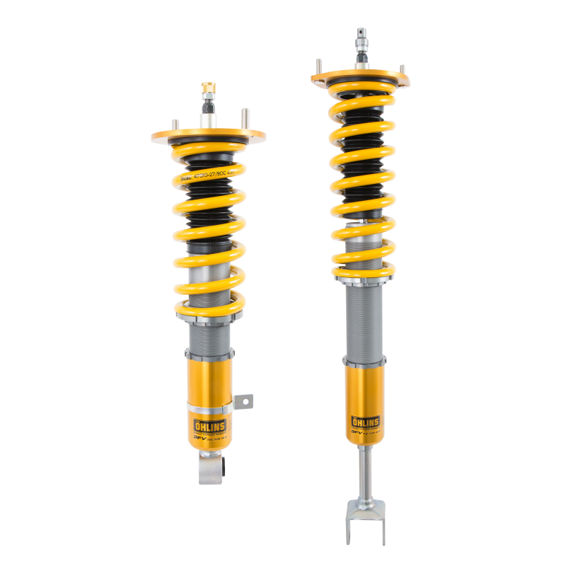 Ohlins Road & Track monotube coilover kit with gold springs and aluminum bodies for Nissan Skyline GT-R R32.