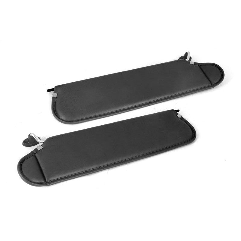 Omix Agate vinyl replacement sun visor set with metal attachment rods for 1997-2002 Jeep Wrangler TJ