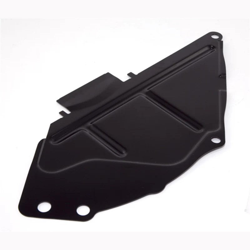 Stamped steel Omix bellhousing inspection cover and dust shield for 1974-1984 Jeep CJ models.