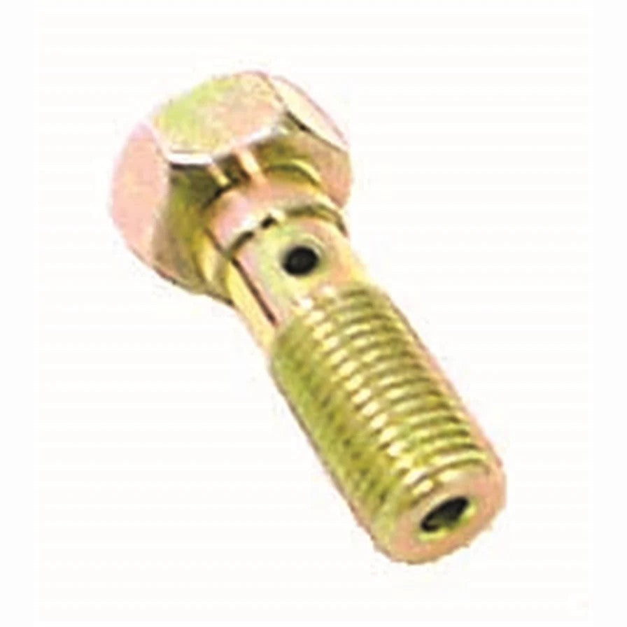 Omix OE-style replacement brake hose to caliper bolt for Jeep front disc brakes.