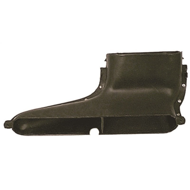 Black molded plastic replacement defroster duct for 1978-1986 Jeep CJ models.