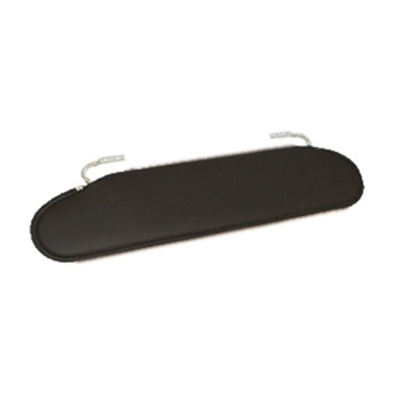 Pair of Omix black vinyl replacement sun visors with metal attachment rods for 1972-1986 Jeep CJ models.