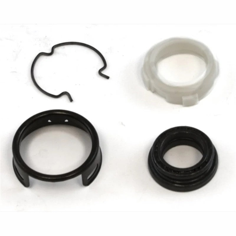 Omix steering shaft repair kit including bearing, retainers, and clip for 1976-1995 Jeep CJ and Wrangler.
