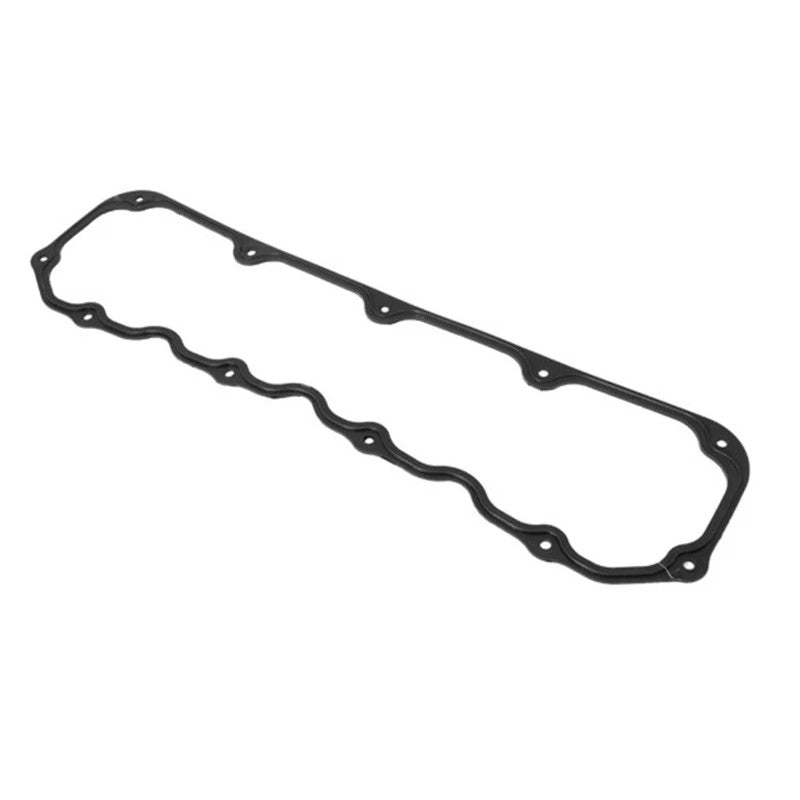 Black rubber Omix valve cover gasket for 1986-2002 Jeep 2.5L engine applications.