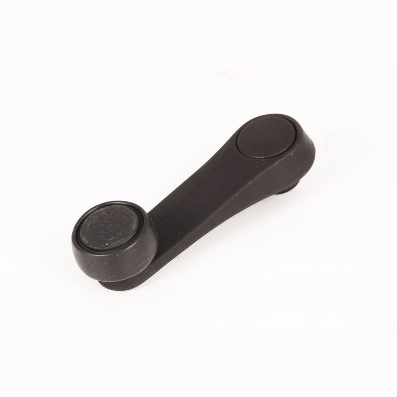Omix black OE-style window crank handle with integrated knob for 1987-1995 Jeep Wrangler YJ