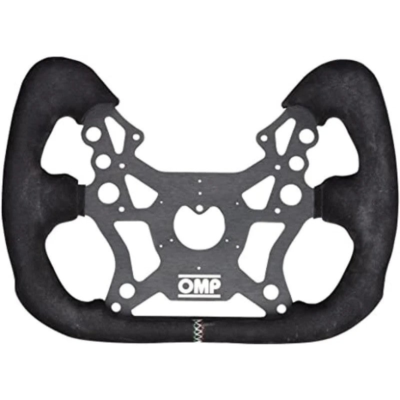 OMP GT/Formula 310 racing steering wheel with a 3-spoke design and 310mm diameter.