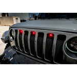 Oracle Pre-Runner Style Red LED Grille Kit with three 3-watt marker lights for 2018-2023 Jeep Wrangler JL