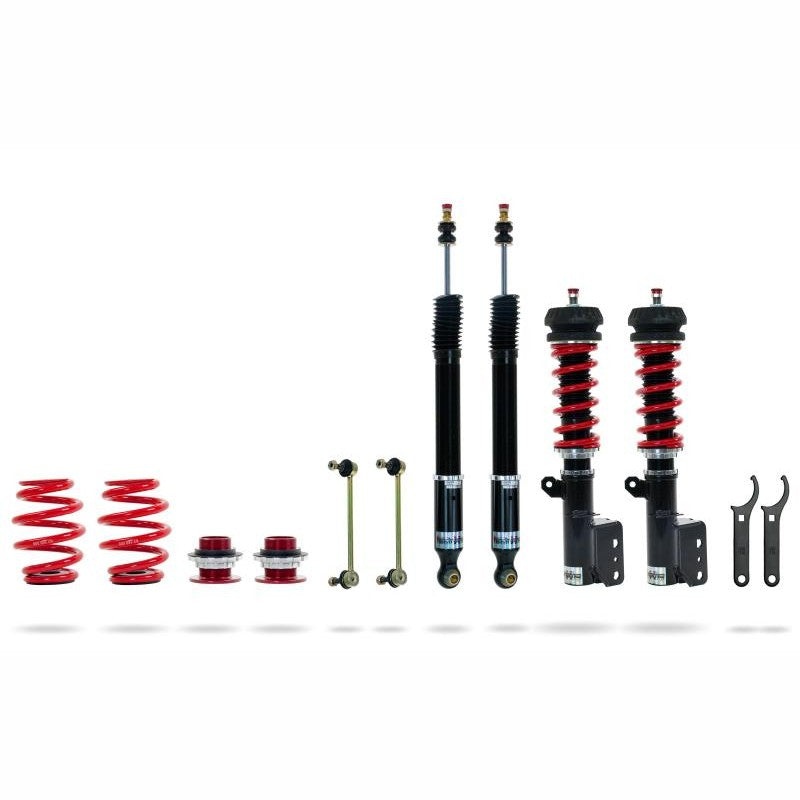 Pedders Extreme Xa mono-tube coilover kit with red springs and black bodies for 2004-2006 Pontiac GTO