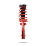 Pedders EziFit SportsRyder pre-assembled spring and shock kit with red coils and black struts for 2005-2014 Ford Mustang.