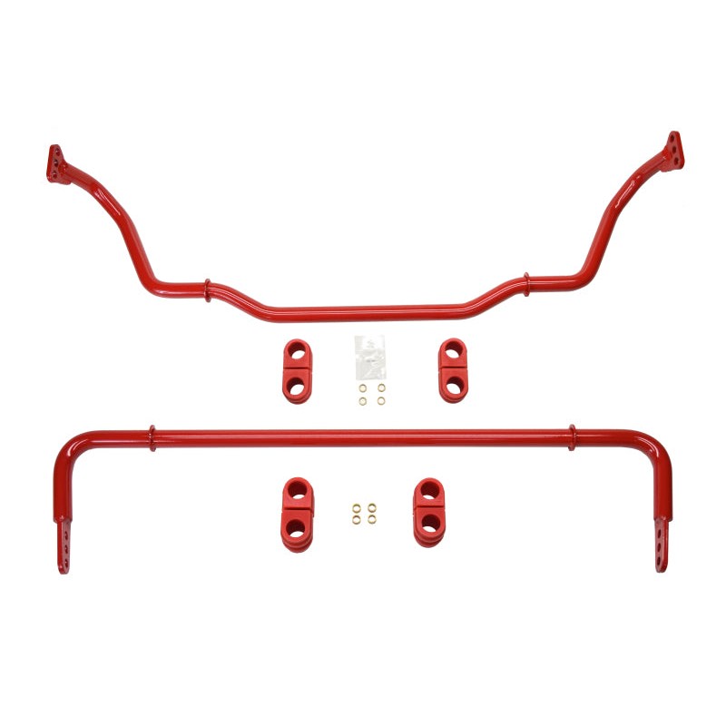 Pedders front and rear sway bar kit featuring a 27mm front bar and 32mm rear bar for 2010-2015 Chevrolet Camaro.