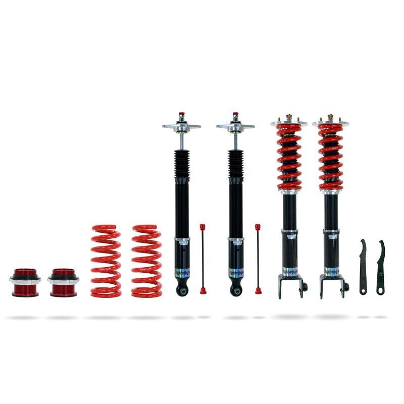 Pedders Extreme Xa mono-tube coilover kit with 30-position damping for 2011-2017 Chrysler 300 and Dodge LD/LA chassis.