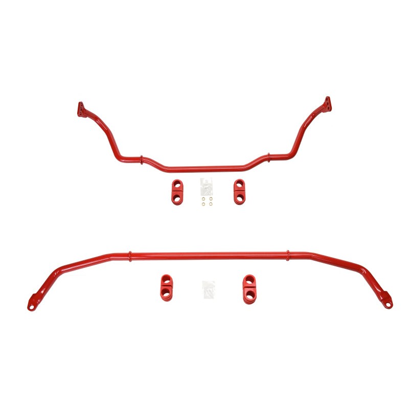 Pedders front and rear sway bar kit for Chevrolet Camaro with 27mm adjustable front and 32mm tubular rear bars.