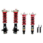 Pedders Extreme Xa monotube coilover kit with red alloy steel springs and 30-click adjustment for 2015-2018 Subaru WRX.