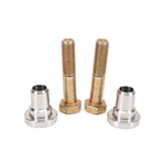 PERRIN rear subframe lockdown hardware kit with CNC machined components and bolts for Subaru chassis.