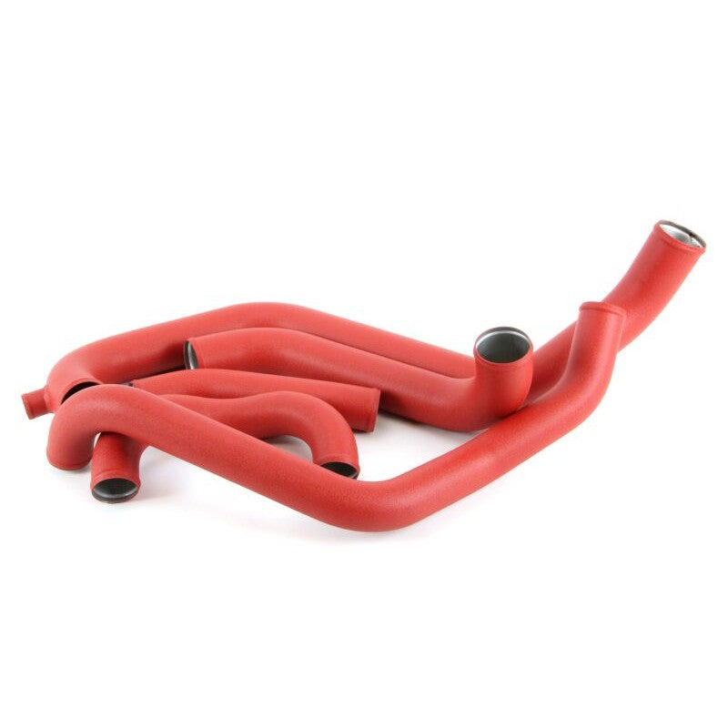 Red PERRIN front mount intercooler boost tubes for 2002-2007 Subaru WRX and STI performance engines.