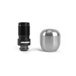 PERRIN brushed stainless steel barrel-style weighted shift knob for manual Subaru transmissions