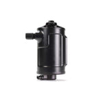 Black PERRIN Air Oil Separator canister with mounting bracket and hardware for Subaru WRX and STI.