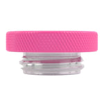 Hyper Pink PERRIN oil fill cap featuring a textured outer ring and central logo for Subaru and Toyota engines.