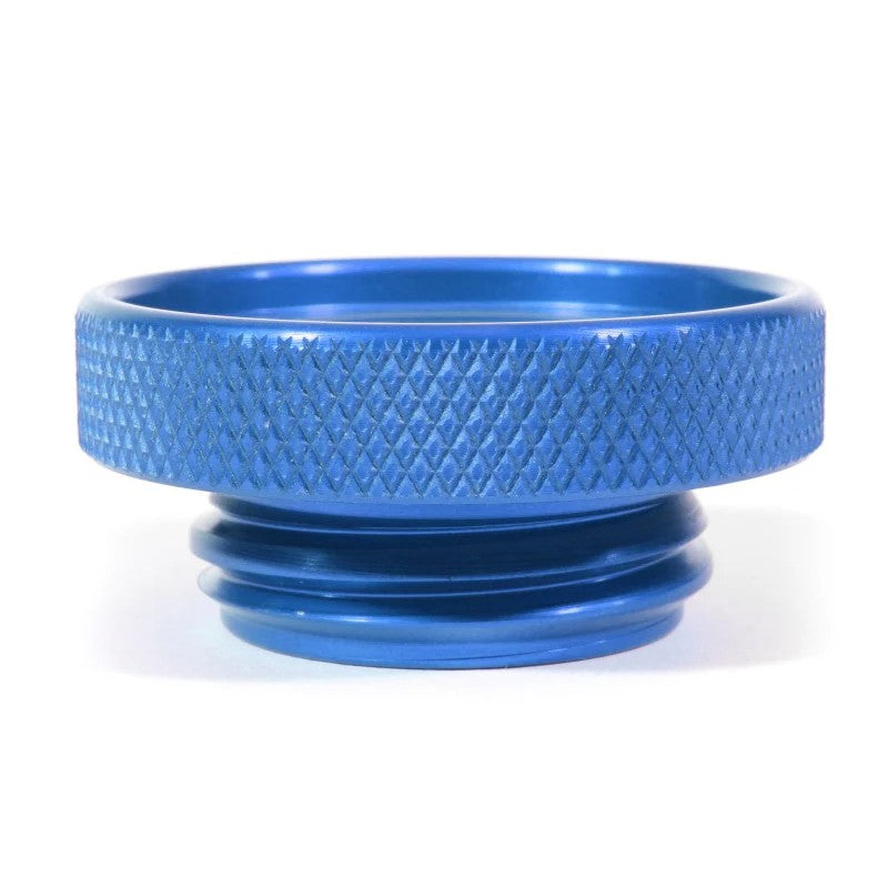 Blue anodized PERRIN Performance aluminum oil fill cap for Subaru and Toyota GR86 engines