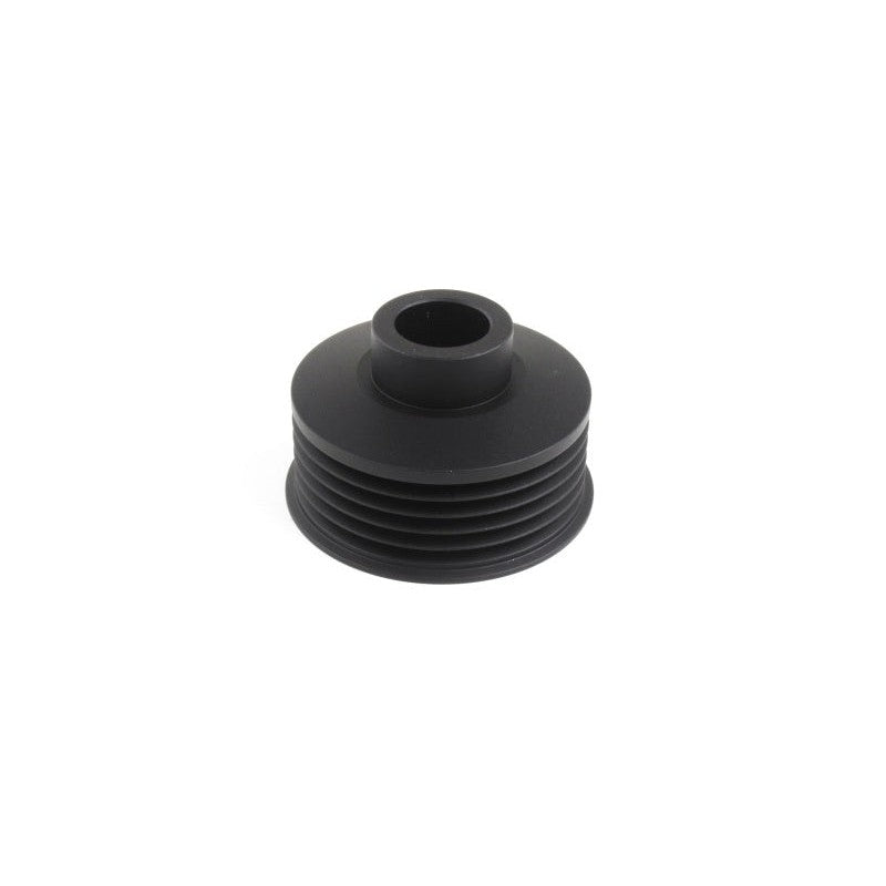 Black PERRIN lightweight alternator pulley for 2006-2021 Subaru WRX, STI, and Forester