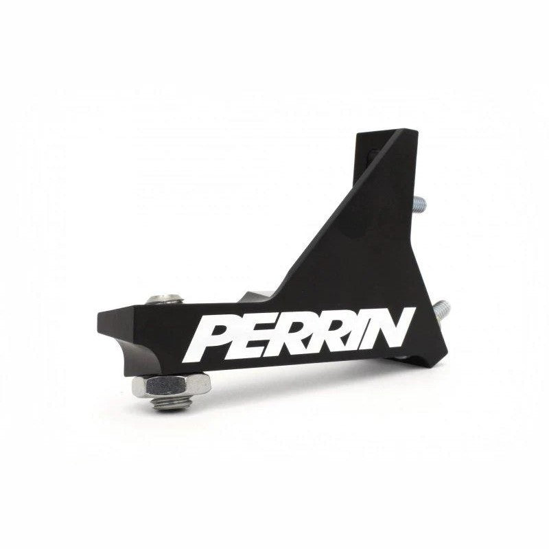 Black PERRIN Master Cylinder Bracket for 2008-2014 Subaru WRX STI firewall reinforcement