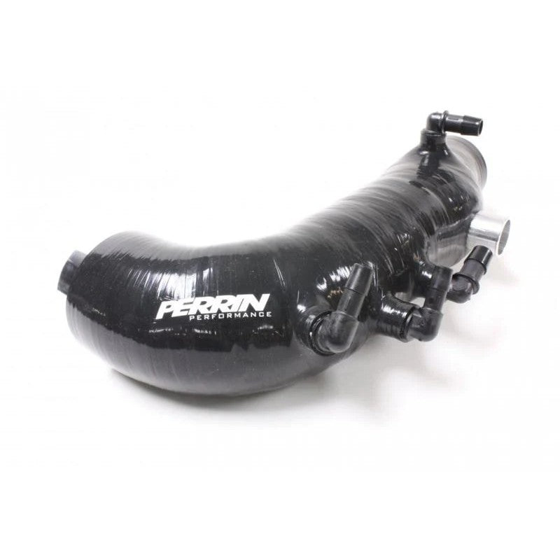 Black PERRIN reinforced silicone turbo inlet hose for 2008-2014 Subaru Impreza WRX