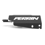 Black PERRIN boost control solenoid cover with logo for 2015-2020 Subaru WRX STI