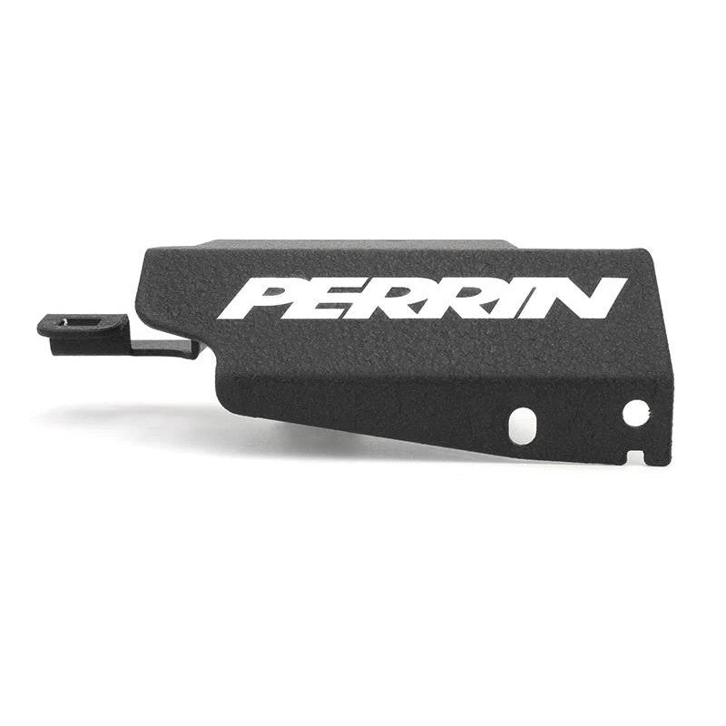 Black PERRIN boost control solenoid cover with logo for 2015-2020 Subaru WRX STI