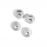 Set of PERRIN aluminum driveshaft carrier bushings for Subaru and Toyota drivetrain stabilization.