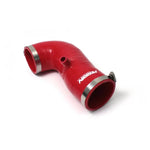 Red PERRIN multi-layer silicone air inlet hose with gloss finish.