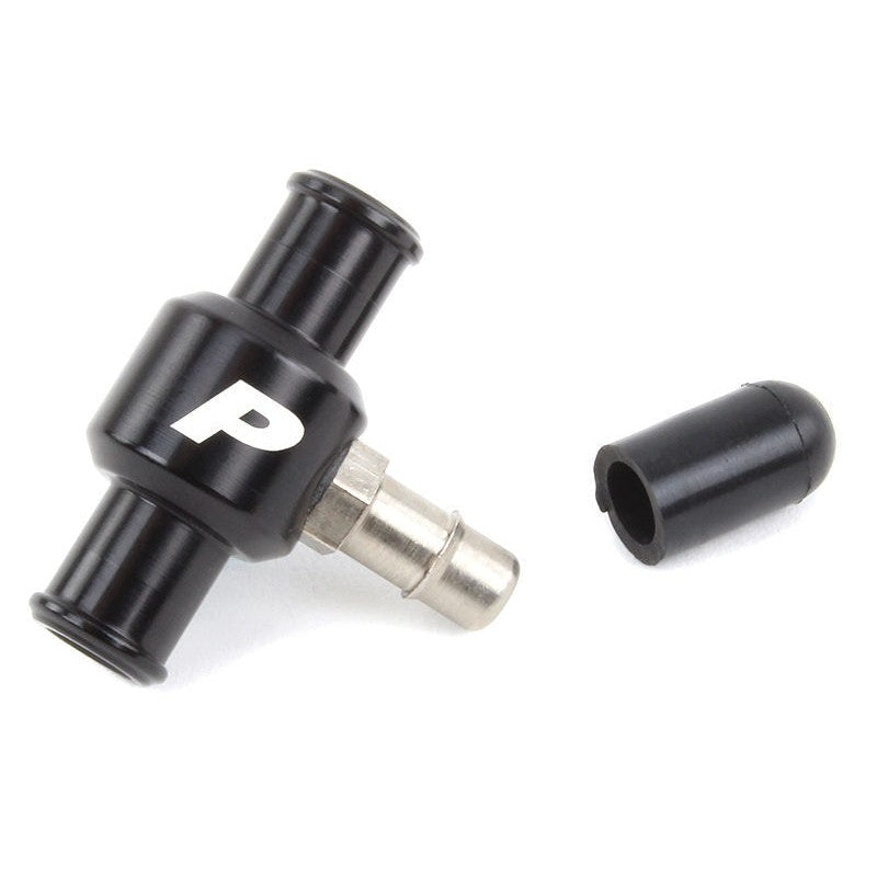 Black PERRIN turbo sump restrictor for 2014-2025 Subaru WRX and Forester XT