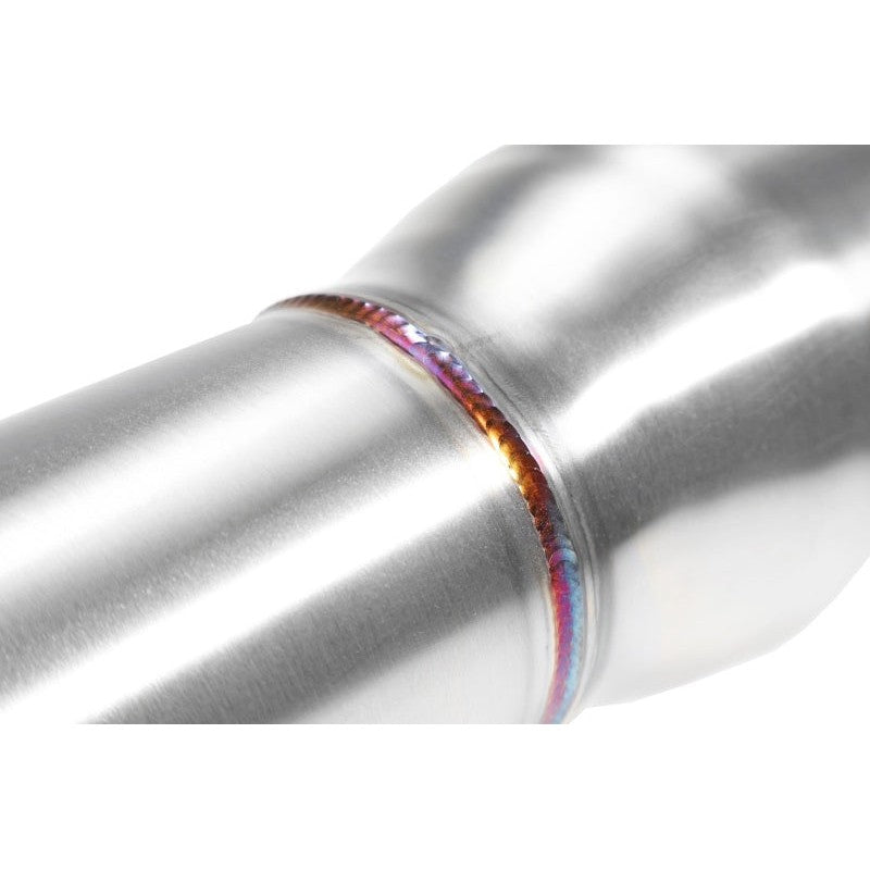 PERRIN stainless steel dual-tip axle-back exhaust with 4.5-inch slash-cut tips for 2015-2025 Subaru WRX.