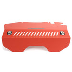Red PERRIN aluminum engine cover kit including intercooler shroud and pulley cover for 2015-2020 Subaru WRX.