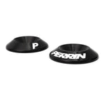 Black PERRIN engine and intercooler cover lock down washers for 2015-2020 Subaru WRX.