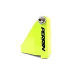 Neon yellow PERRIN master cylinder brace for Subaru WRX/STI, Crosstrek, and Forester XT with mounting hardware.