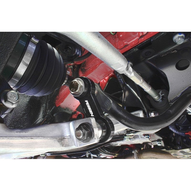 PERRIN front sway bar endlinks with mounting hardware for Subaru WRX, STI, Forester, and Crosstrek.