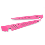 Hyper Pink PERRIN fender shroud set for 2015-2021 Subaru WRX and STI engine bay.