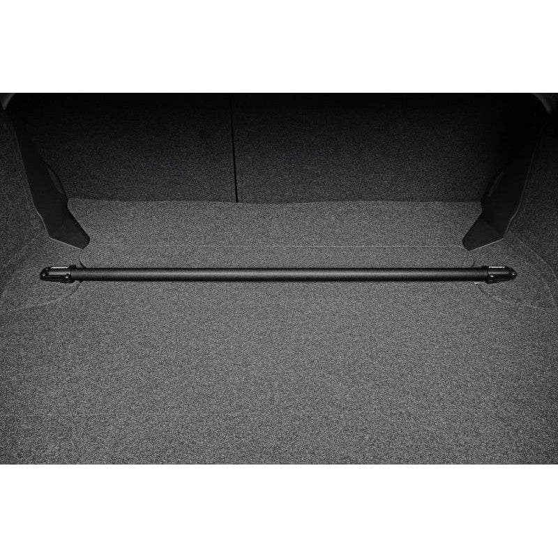 PERRIN black powder-coated aluminum rear shock tower brace for 2015-2021 Subaru WRX and STI.