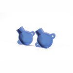 Blue anodized PERRIN aluminum cam solenoid cover with laser-etched logo and stainless steel mounting hardware.