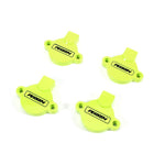 Yellow PERRIN cam solenoid cover for Subaru WRX, Forester, and Outback/Legacy XT engines.