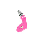 Hyper Pink PERRIN P Style engine oil dipstick handle for Subaru WRX, BRZ, and Toyota 86 models.