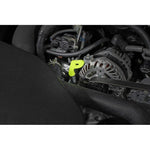 Neon Yellow PERRIN P Style dipstick handle for Subaru WRX and BRZ models.