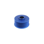 Blue anodized PERRIN lightweight aluminum alternator pulley for 2014-2026 Subaru WRX and Crosstrek models.