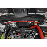PERRIN top mount oil cooler core with braided stainless steel lines and mounting brackets for Subaru WRX