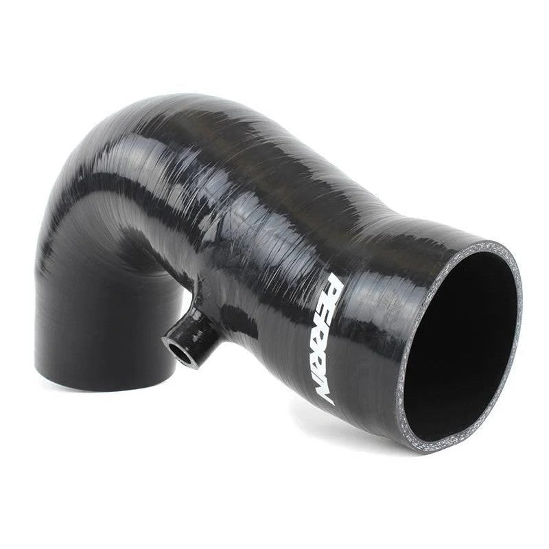 PERRIN black reinforced silicone inlet hose for 2017-2020 Subaru BRZ manual transmission.