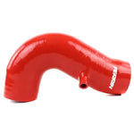 Red PERRIN multi-layer silicone intake inlet hose for 2017-2020 Subaru BRZ manual transmission models.