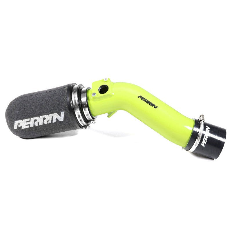 PERRIN Neon Yellow cold air intake kit with mandrel-bent aluminum tube and filter for 2018-2021 Subaru STI