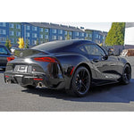 Black PERRIN rear tow hook kit with mounting stem for 2020-2025 Toyota Supra.