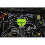 Neon yellow PERRIN engine cover for 2022-2025 Subaru BRZ and Toyota GR86