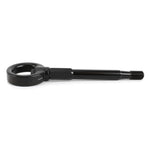 Black PERRIN front tow hook with threaded mounting stem for Subaru WRX, Crosstrek, and Forester.